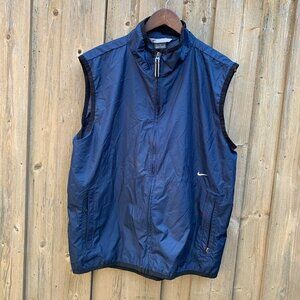 Vintage Nike Gray Tab Jacket Vest Large Blue